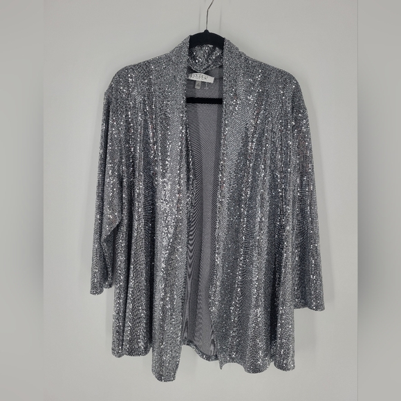 Kasper Silver Streak Metallic Jacket Size XL - Picture 1 of 7